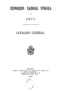 Exposición Nacional Vinícola 1877. Catálogo general