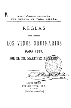 Reglas para obtener los vinos ordinarios para 1885