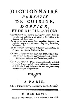 Dictionnaire portatif de cuisine, d’office et de distillation: contenant la maniere de préparer toutes sortes de viandes…
