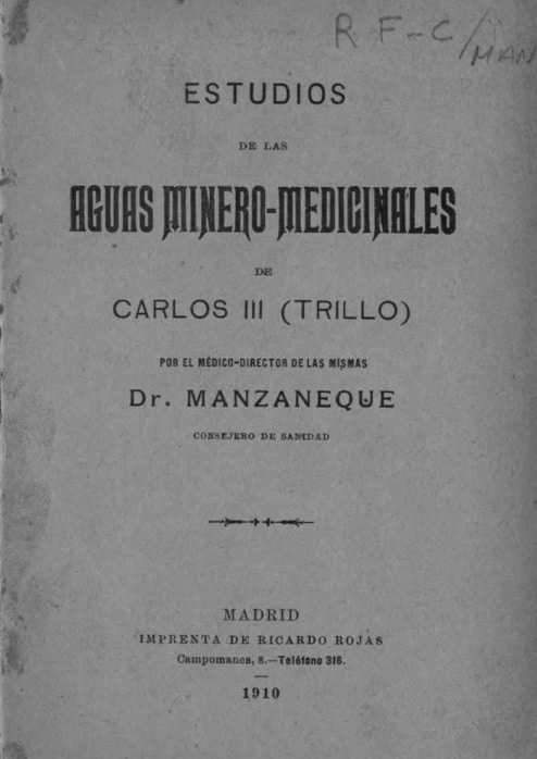 Estudios de las aguas minero-medicinales de Carlos III (Trillo)