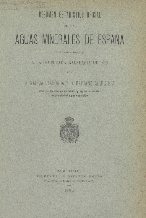 Resumen estadístico de las aguas minerales de España