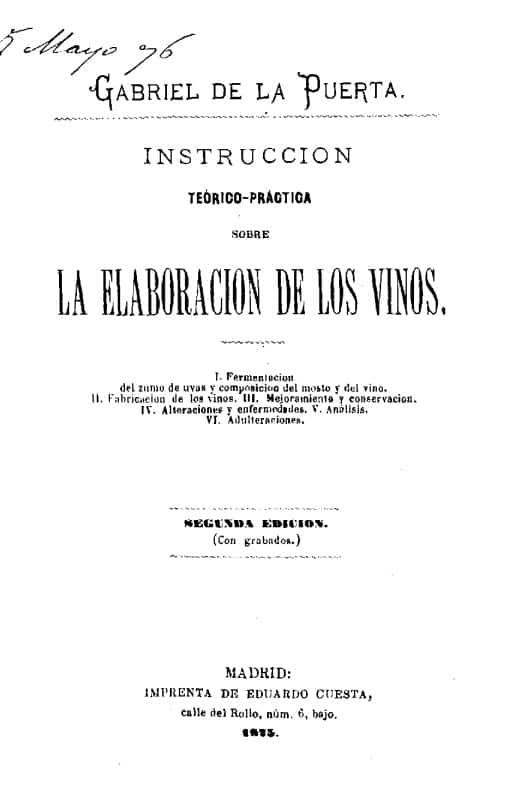 Instrucción teórico-práctica sobre la elaboración de los vinos