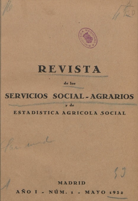 Revista de los servicios social-agrarios y de estadística agrícola social