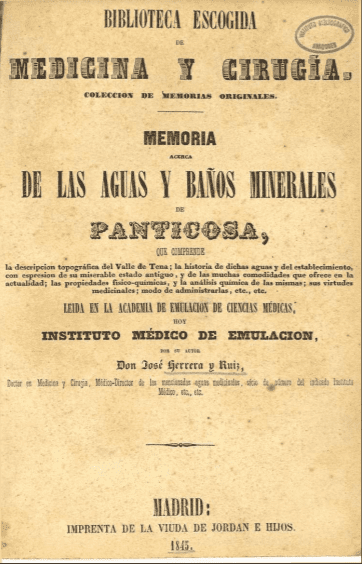 Memoria acerca de las aguas y baños minerales de Panticosa : que comprende la descripción topográfica del valle de.