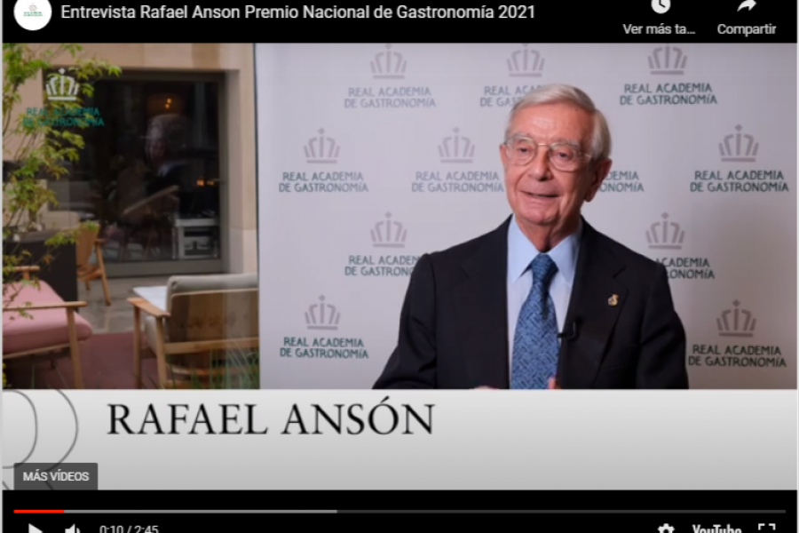 Vídeo: entrevista a Rafael Anson, Premio Nacional de Gastronomía 2021