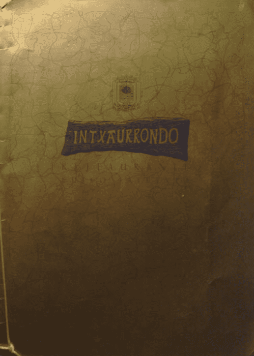 Carta del Restaurante Intxaurrondo, 1991