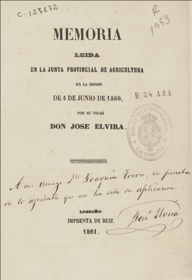 Memoria leída en la Junta Provincial de agricultura en la sesión de 4 de junio de 1860