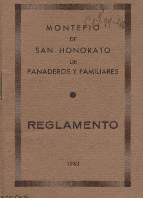 Reglamento / Montepío de San Honorato de Panaderos y Familiares