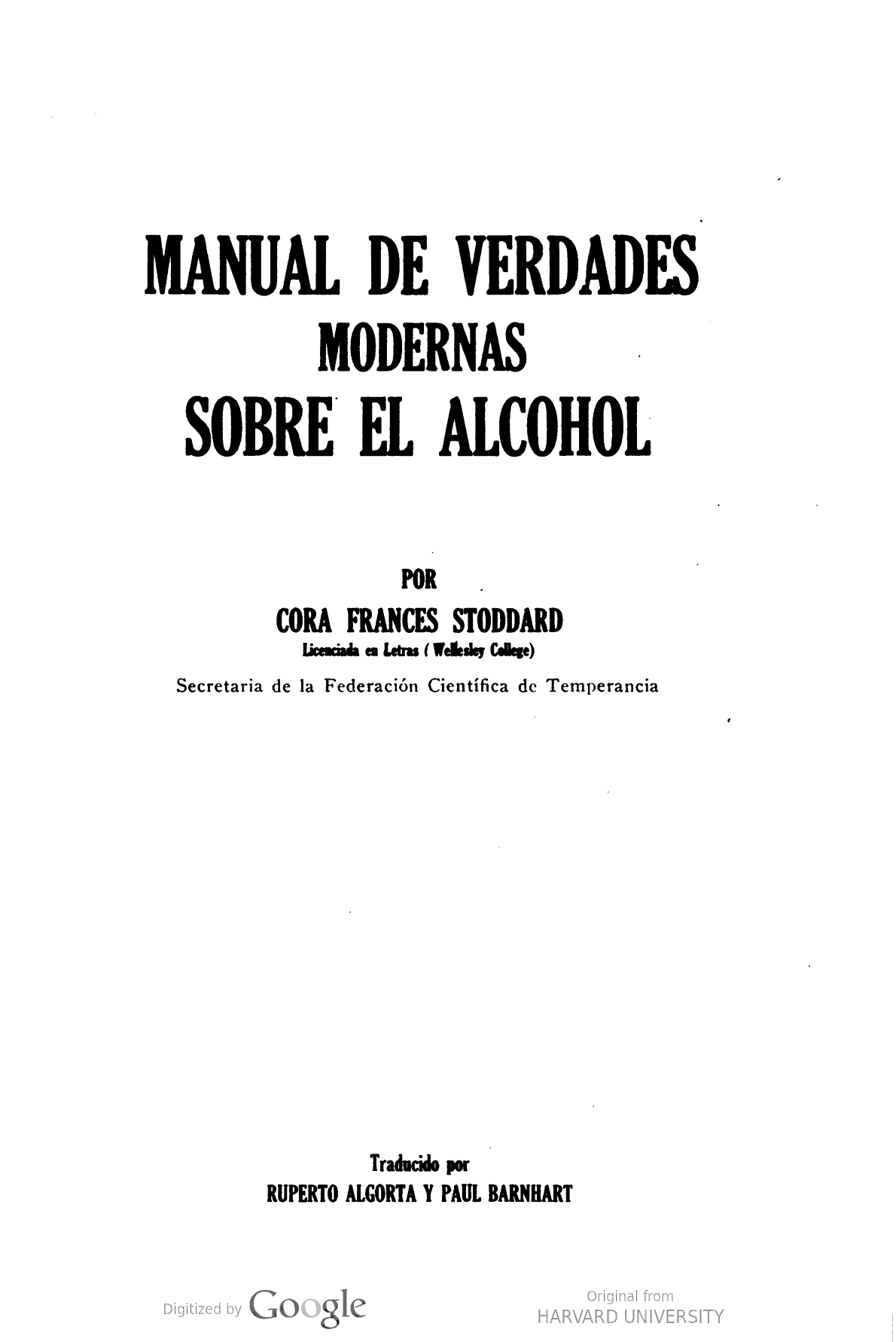 Manual de verdades modernas sobre el alcohol