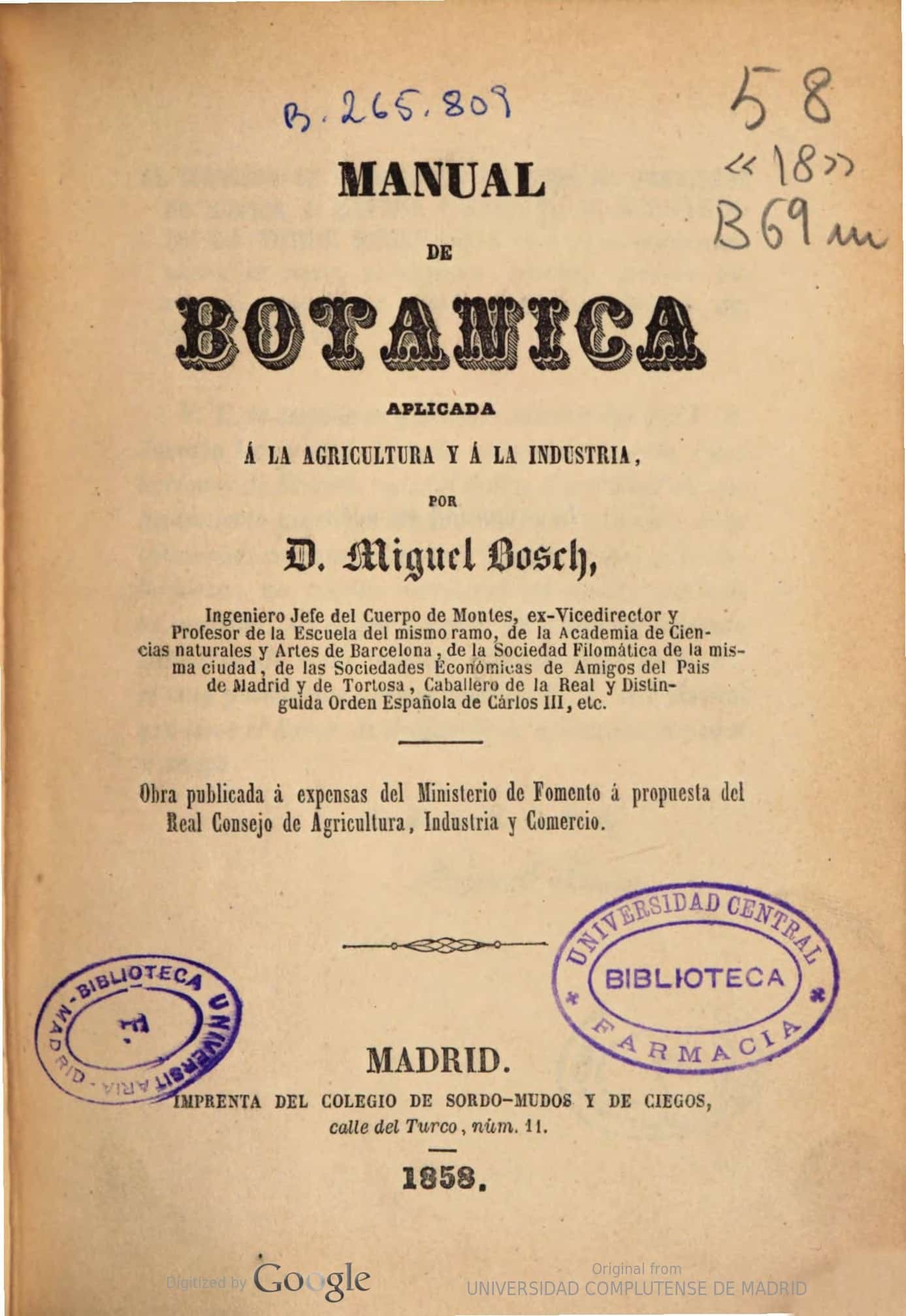 Manual de Botánica aplicada a la agricultura y a la industria