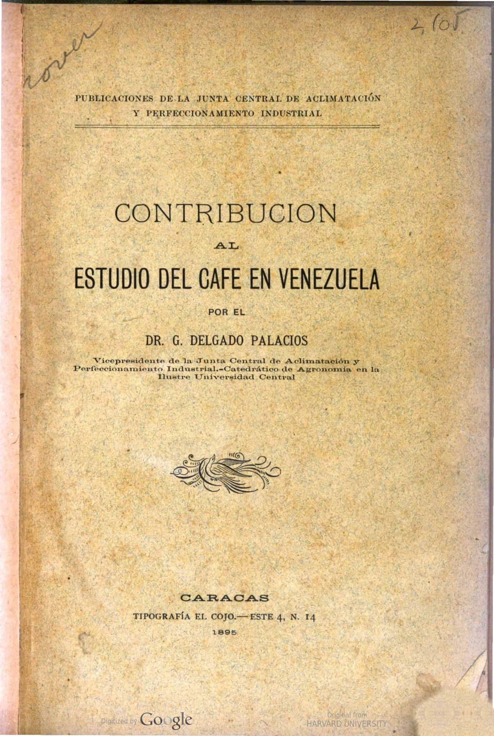 Contribución al estudio del café en Venezuela