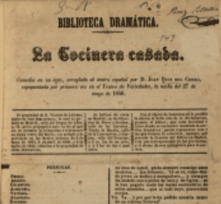 La cocinera casada comedia en un acto arreglada al teatro español por d Juan Ruiz del Cerro