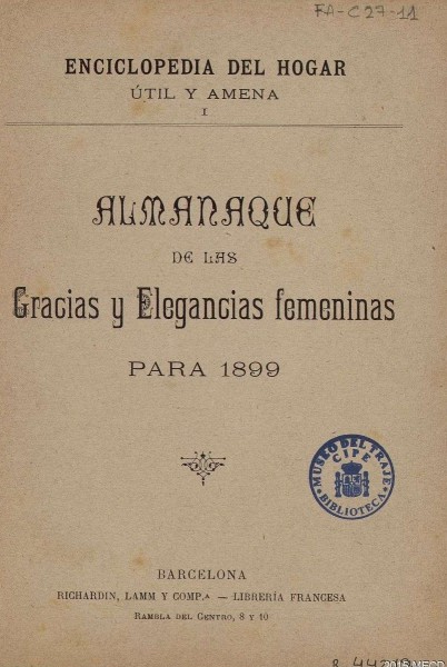 Almanaque de las gracias y elegancias femeninas para 1899