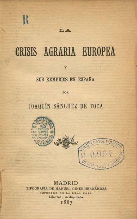 La crisis agraria europea y sus remedios en España