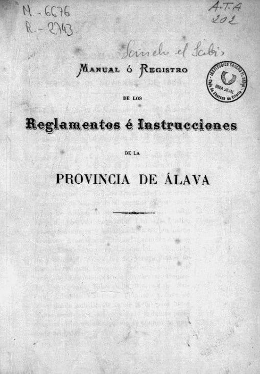 Reglamento para la Escuela Práctica de Agricultura de la provincia de Álava