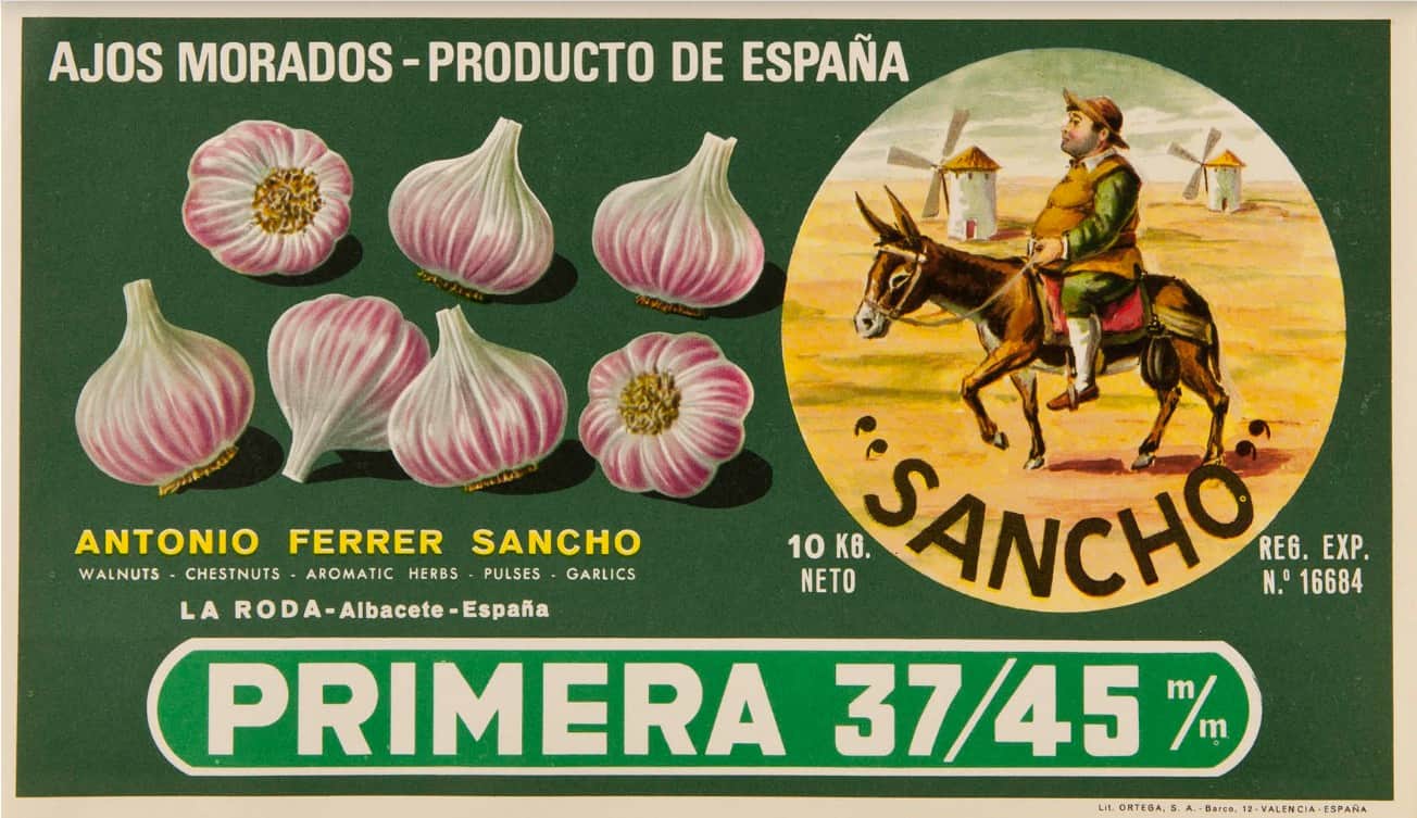 «Sancho» : ajos morados – producto de España : primera 37/45 : :Antonio Ferrer Sancho [Material gráfico]