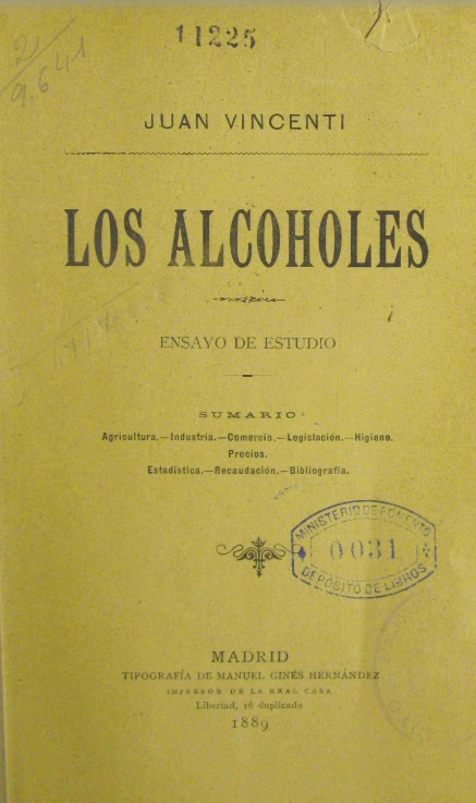 Los alcoholes : ensayo de estudio