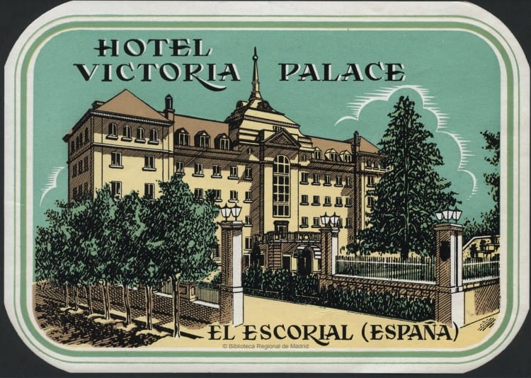 [Etiquetas de hoteles en Madrid ciudad y El Escorial][Material gráfico]