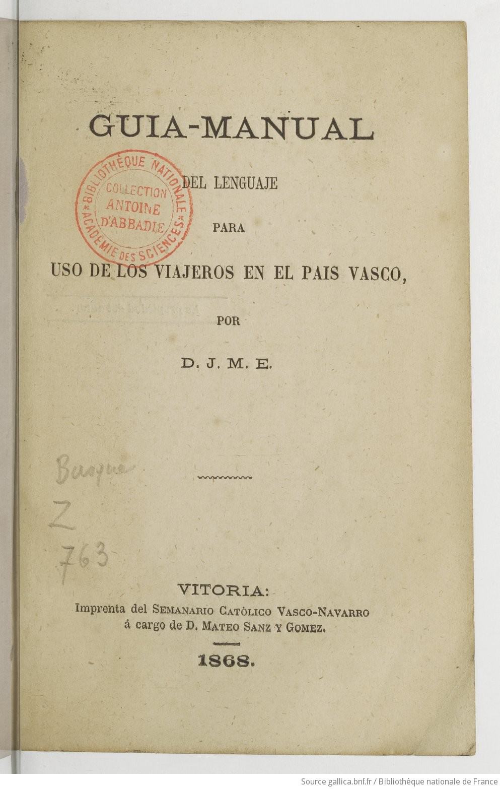 Guia-manual del lenguaje para uso de los viajeros en el país vasco