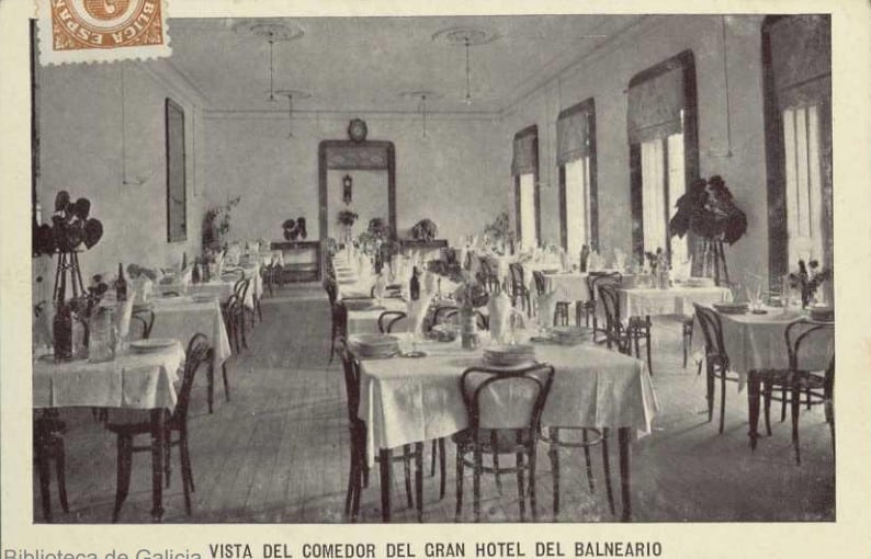 Vista del comedor del Gran Hotel del Balneario de Caldelas de Tuy. [Material gráfico]