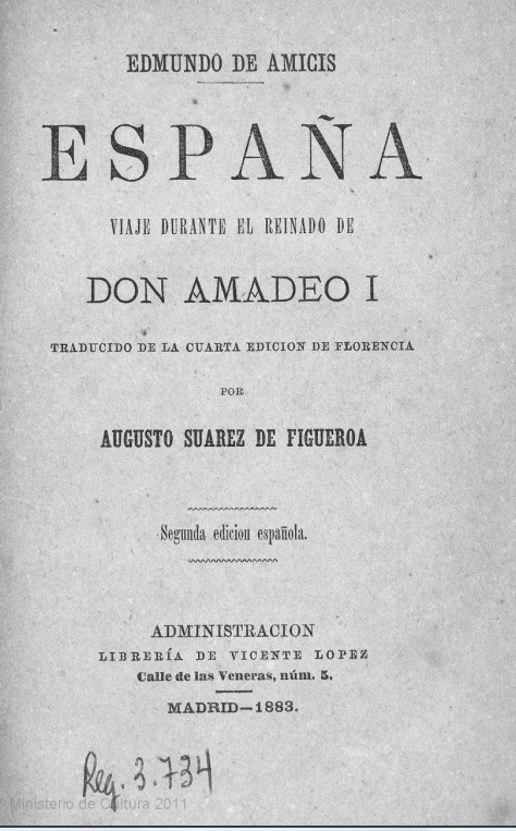 España, viaje durante el reinado de Don Amadeo I