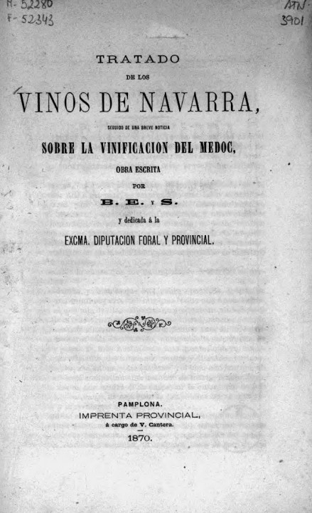 Tratado de los vinos de Navarra : seguido de una breve noticia sobre la vinificación del Medoc