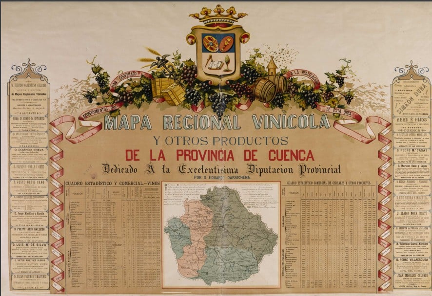 Mapa regional vinícola y otros productos de la Provincia de Cuenca [Material cartográfico