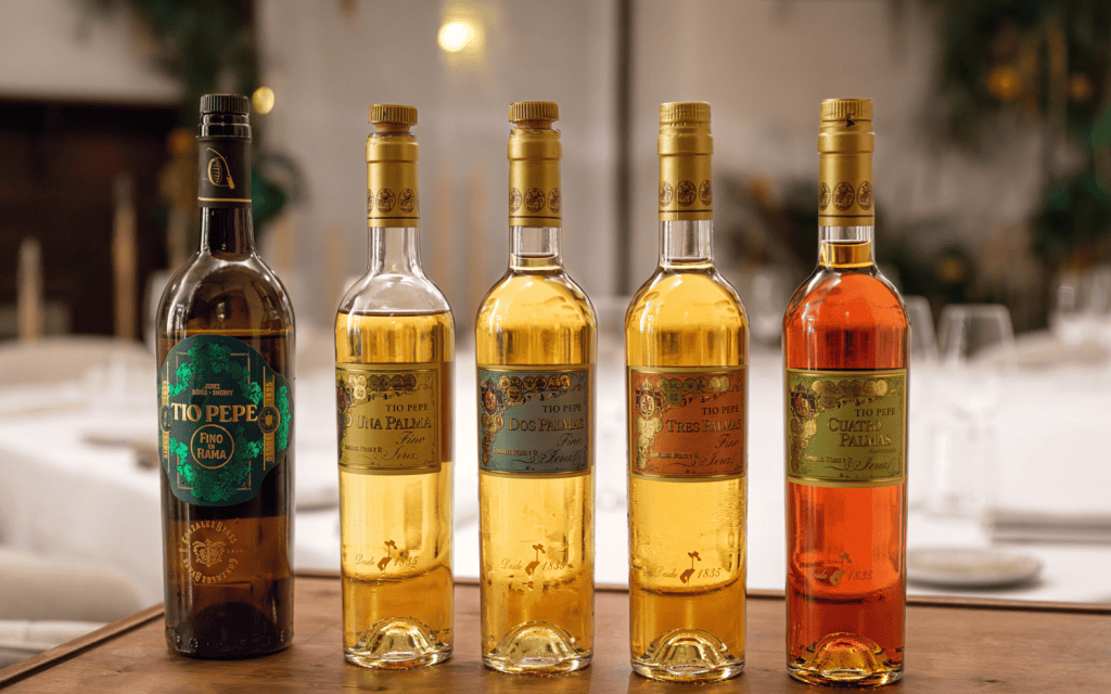 Tío Pepe en rama, una, dos, tres y cuatro palmas.